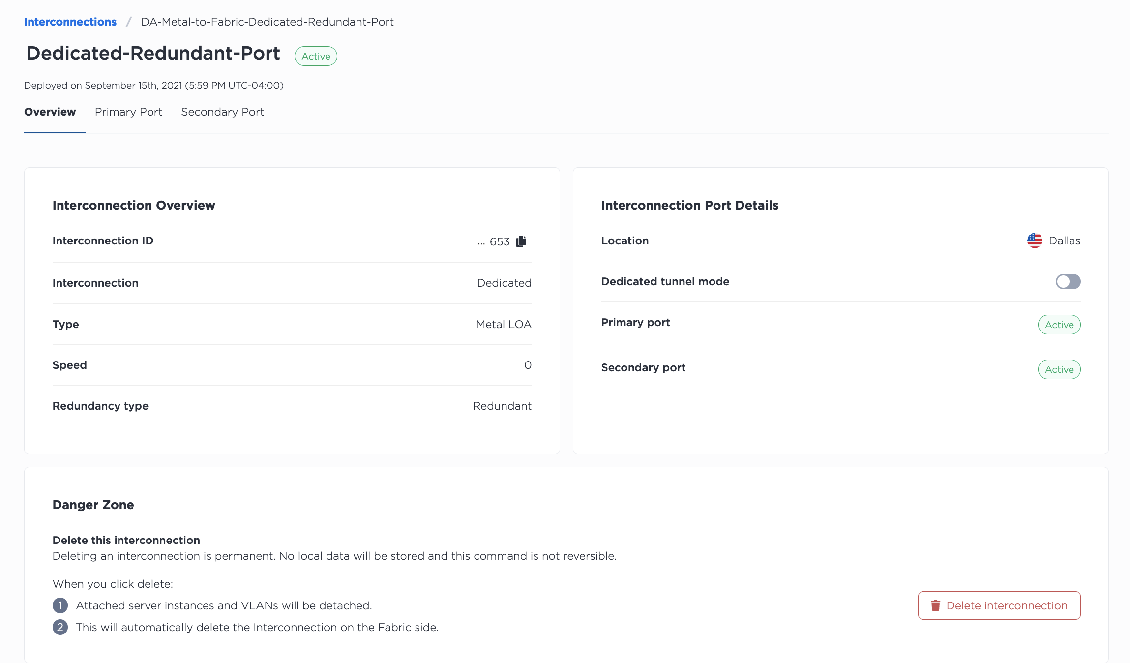 Overview of a Dedicated Port in the Console