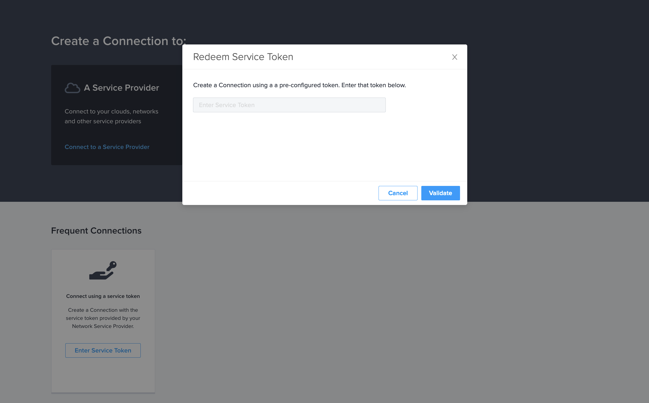 The Redeem Service Token Pane