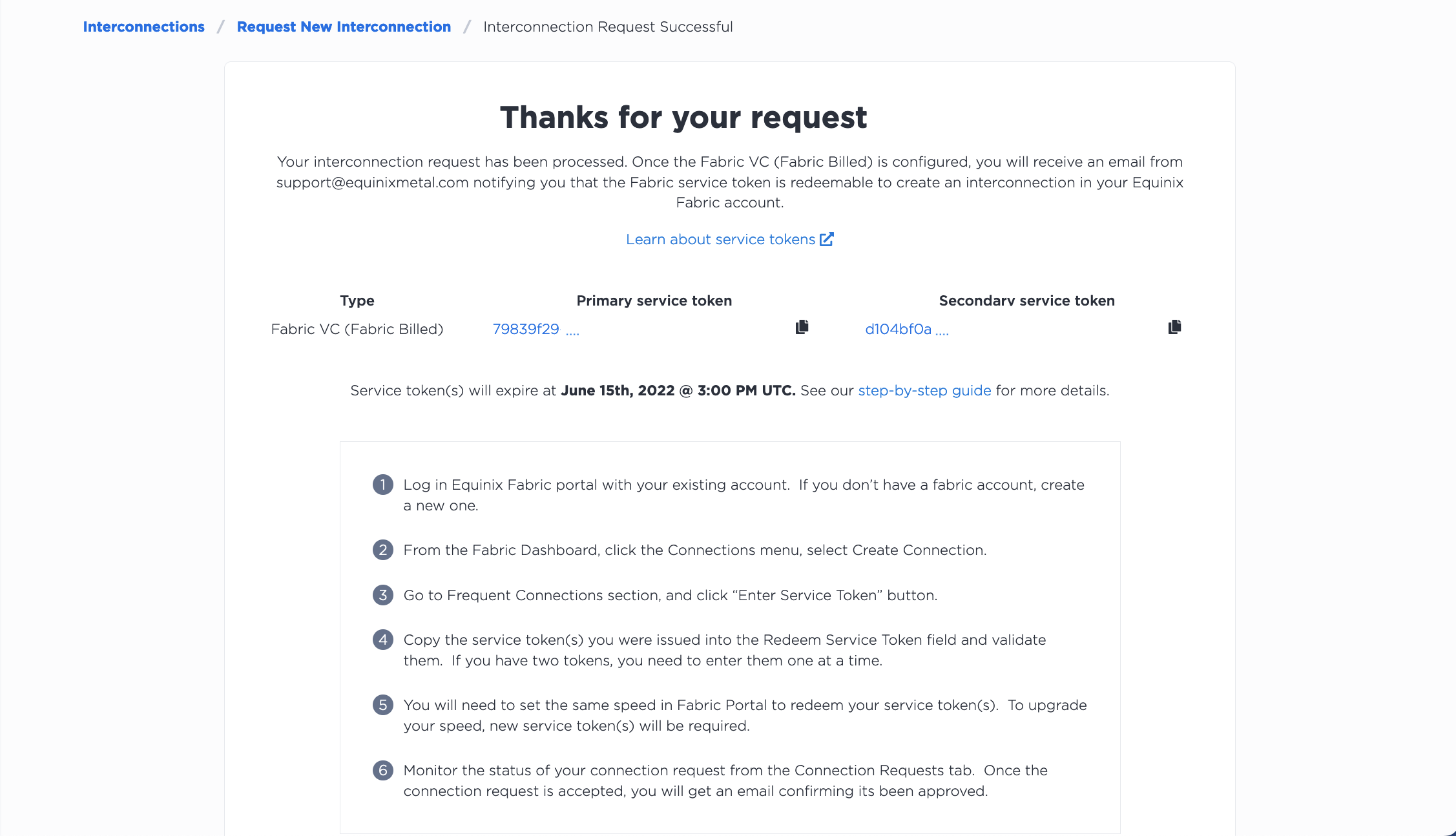 A Successful Connection Request Page
