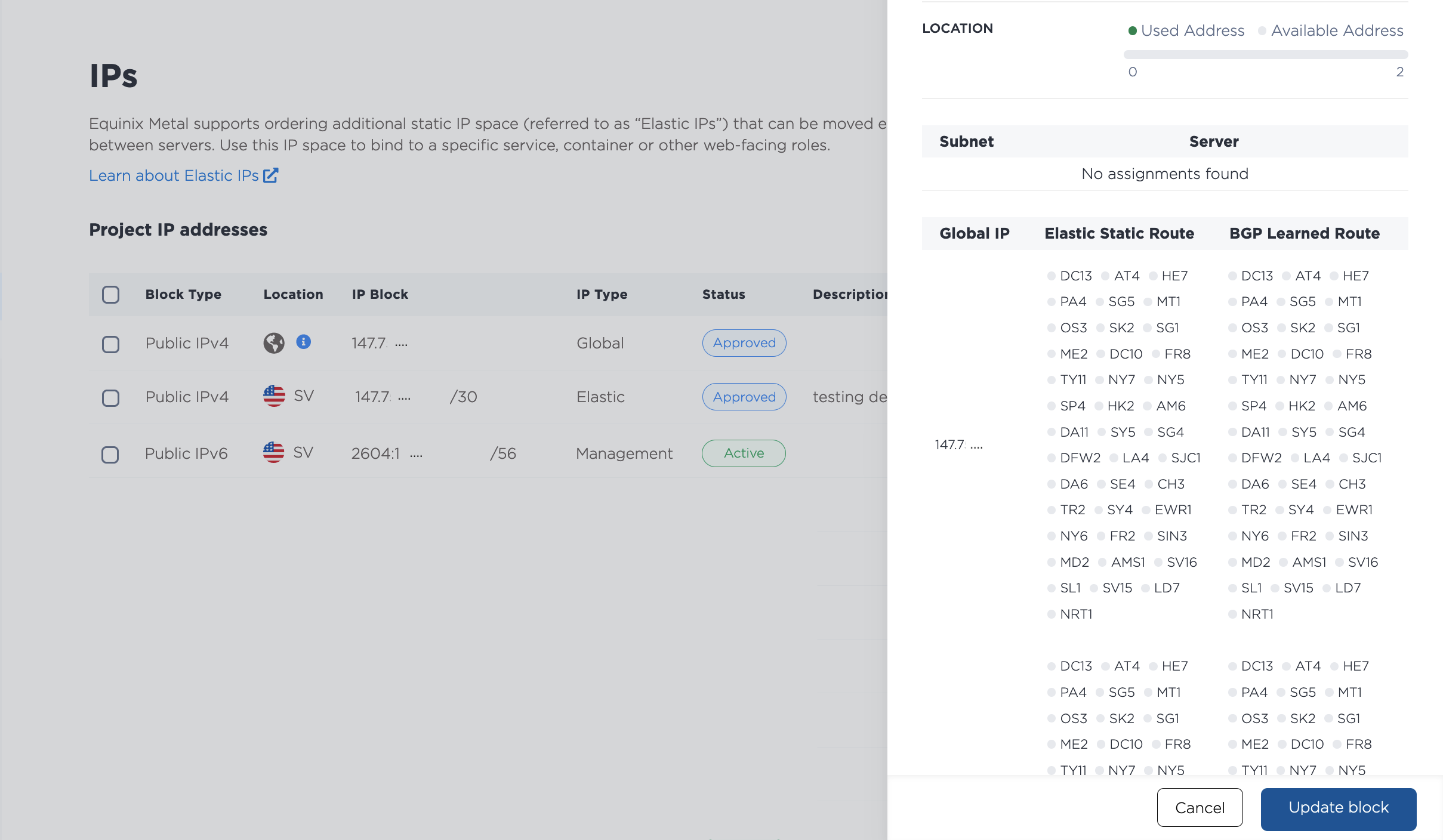 Global Anycast IP Status Panel
