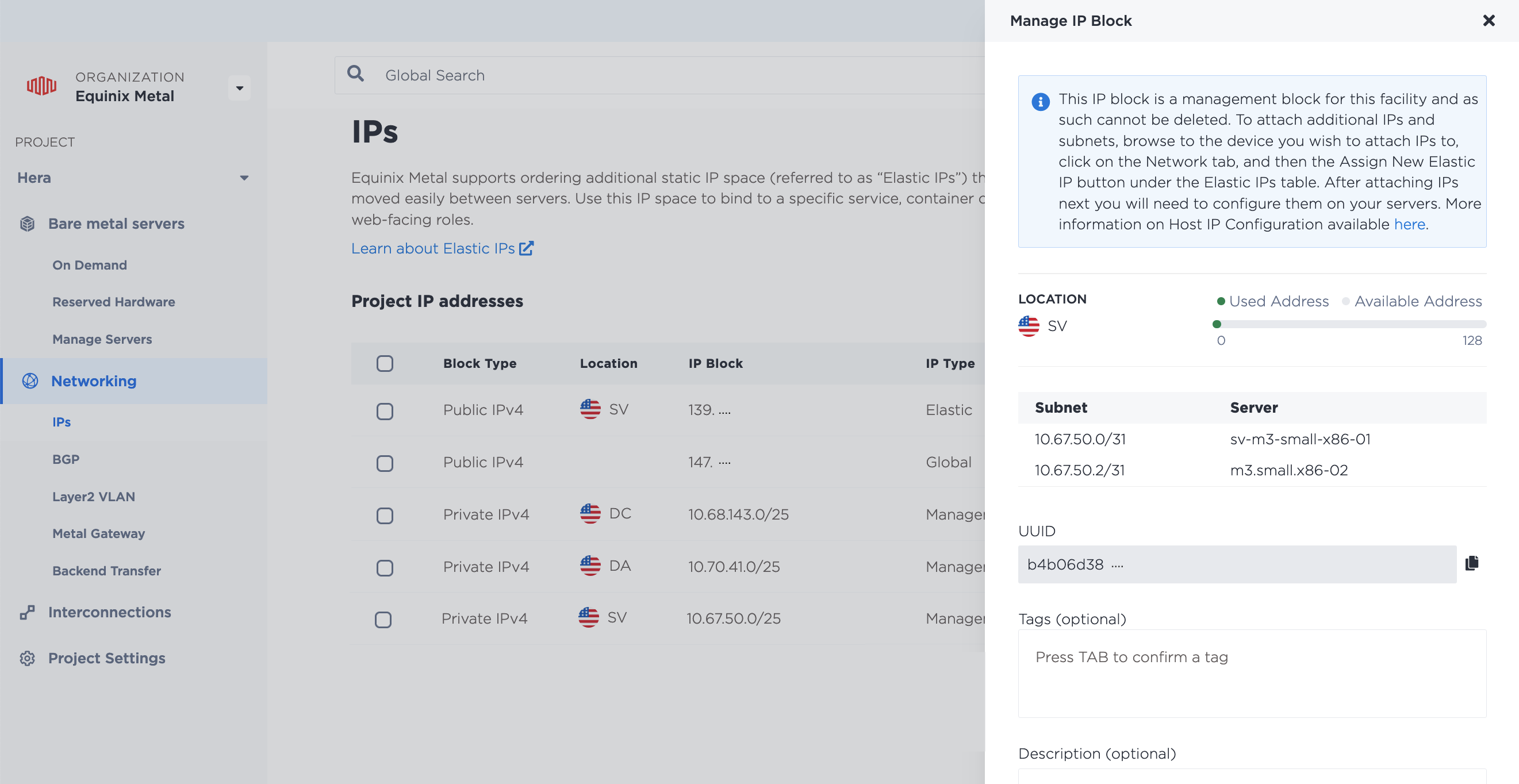 IP Block Subnet Usage