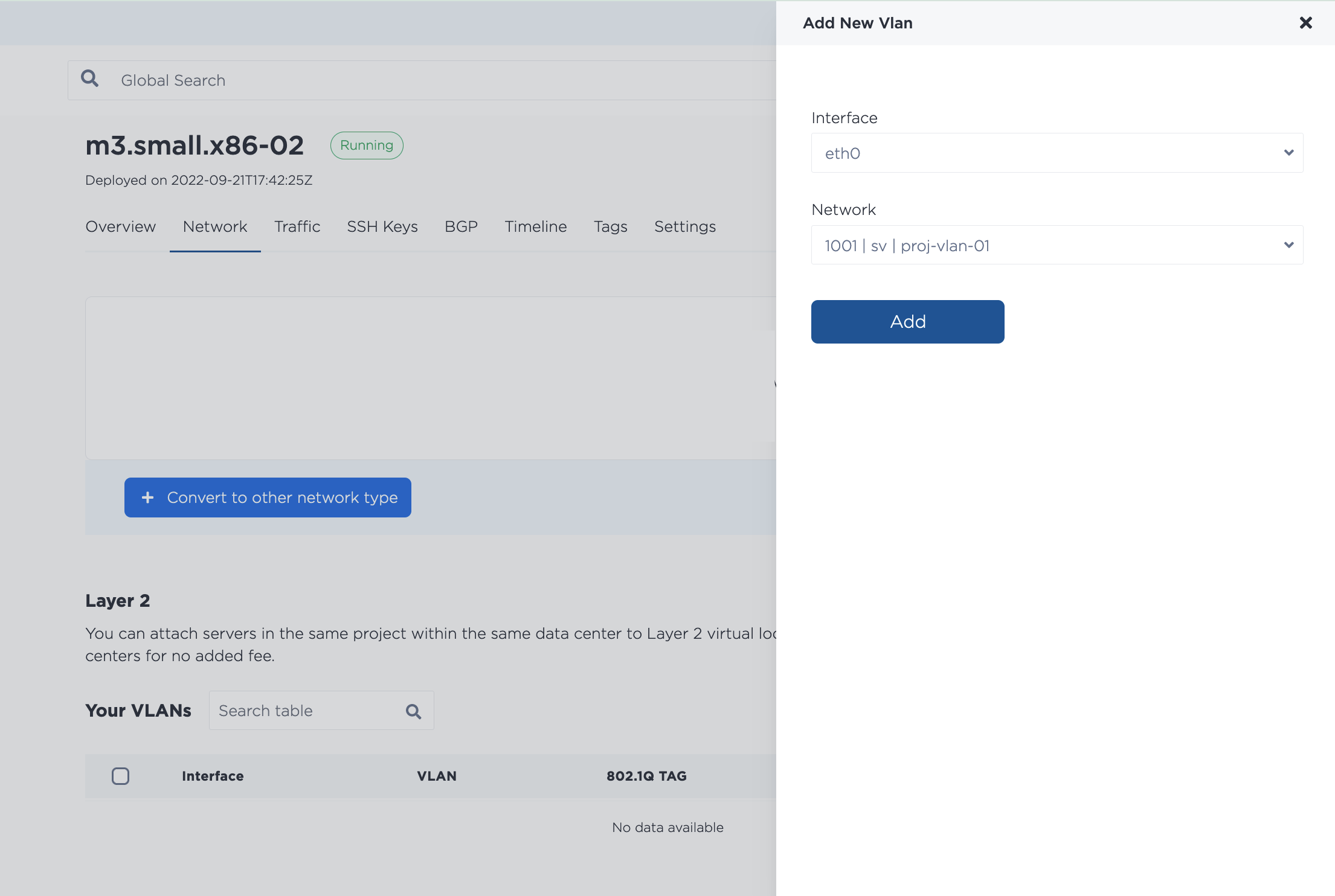 Adding a VLAN to eth0