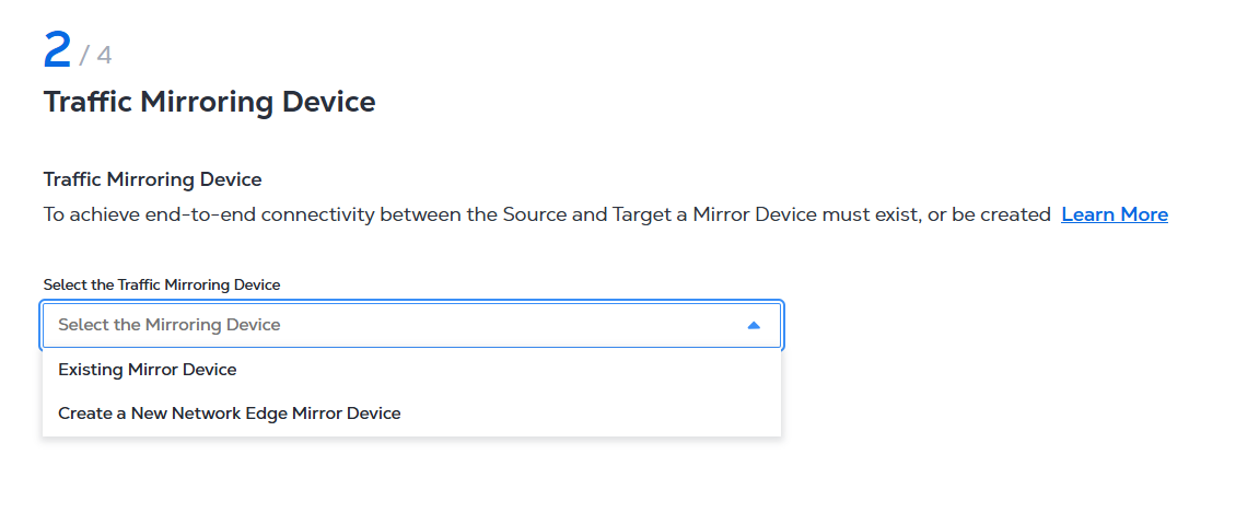 Traffic Mirroring Device selection