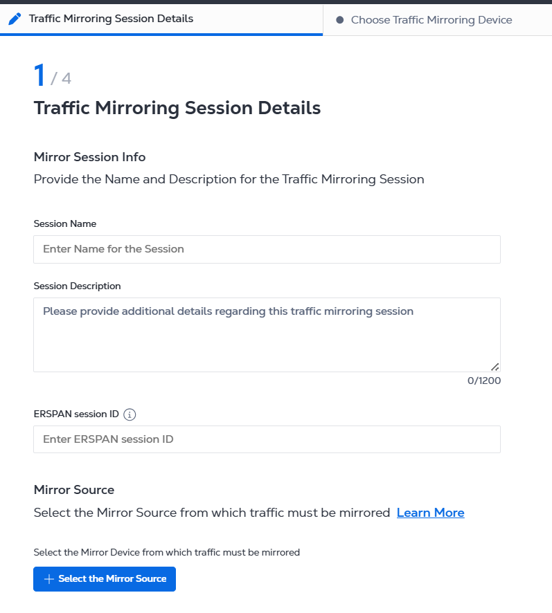 Traffic Mirroring Session Details