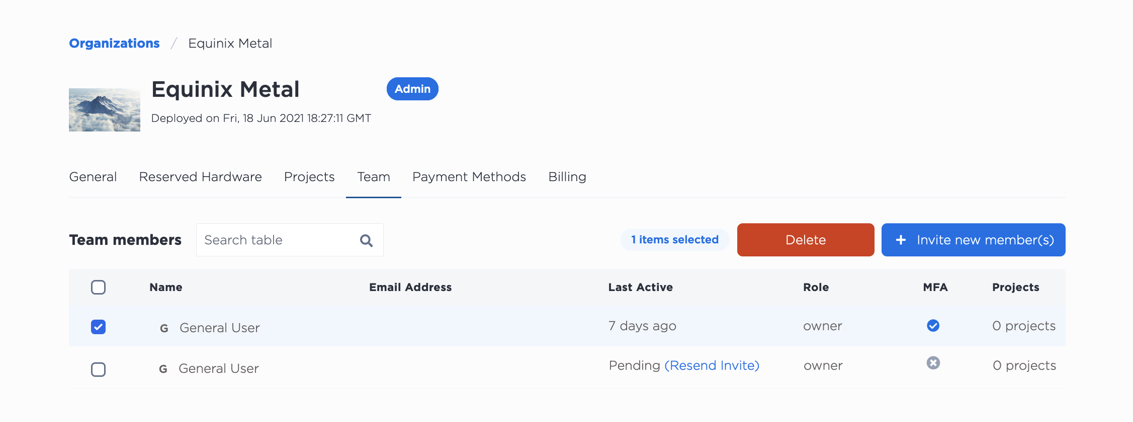 Removing a User from an Organization