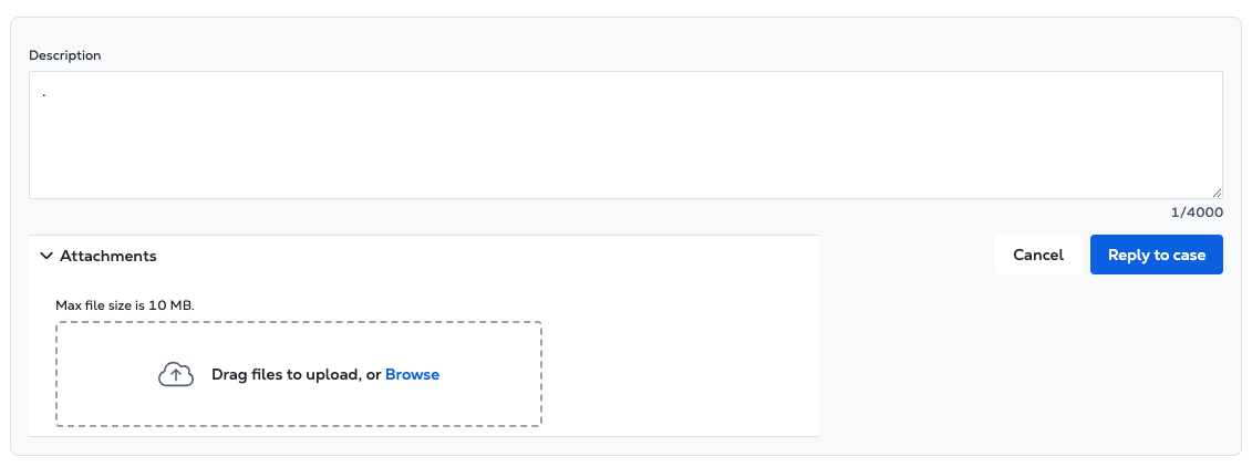 Reply box showing modify flow and attachment area