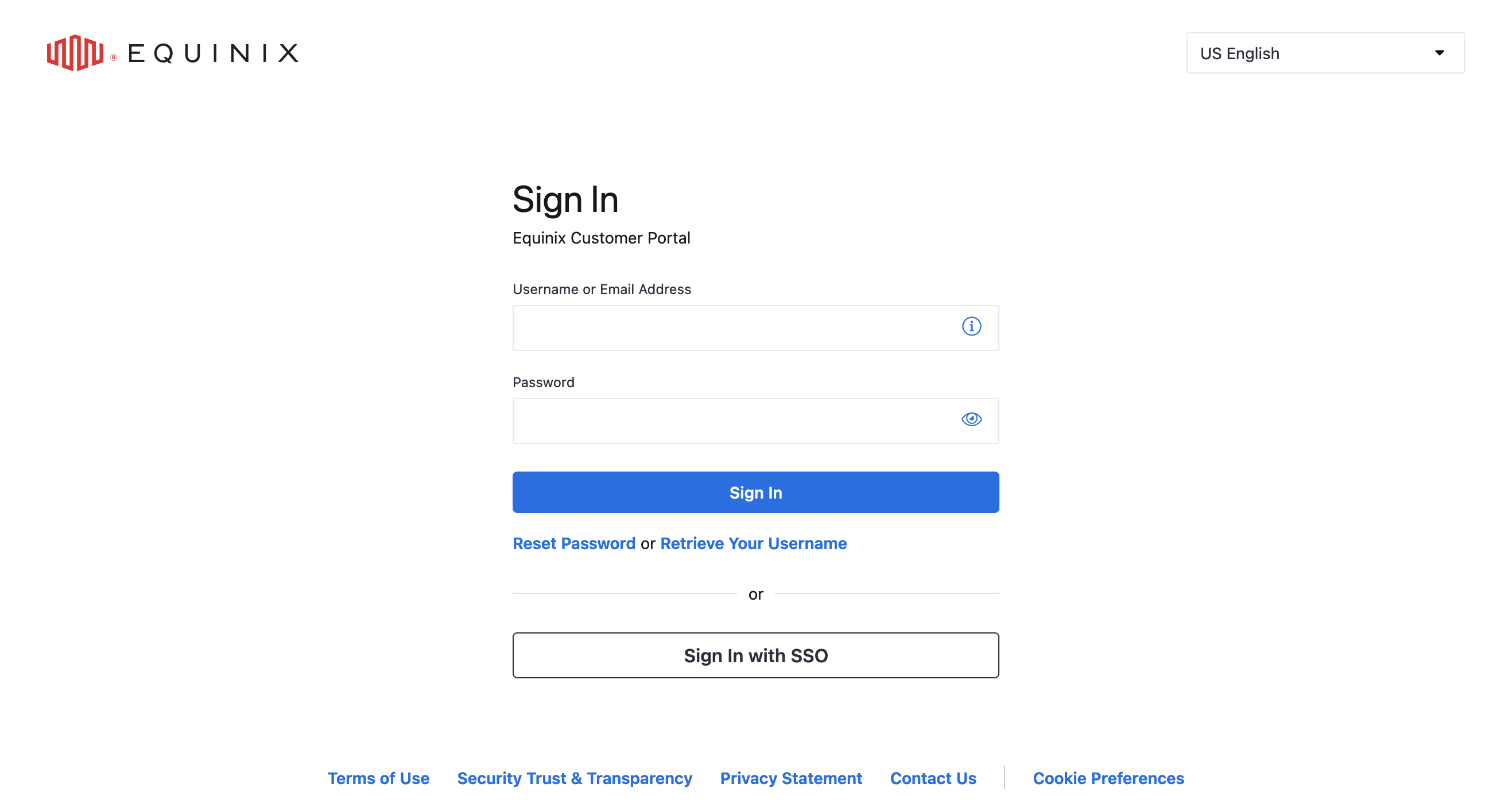 The Equinix Metal Console Sign In Page