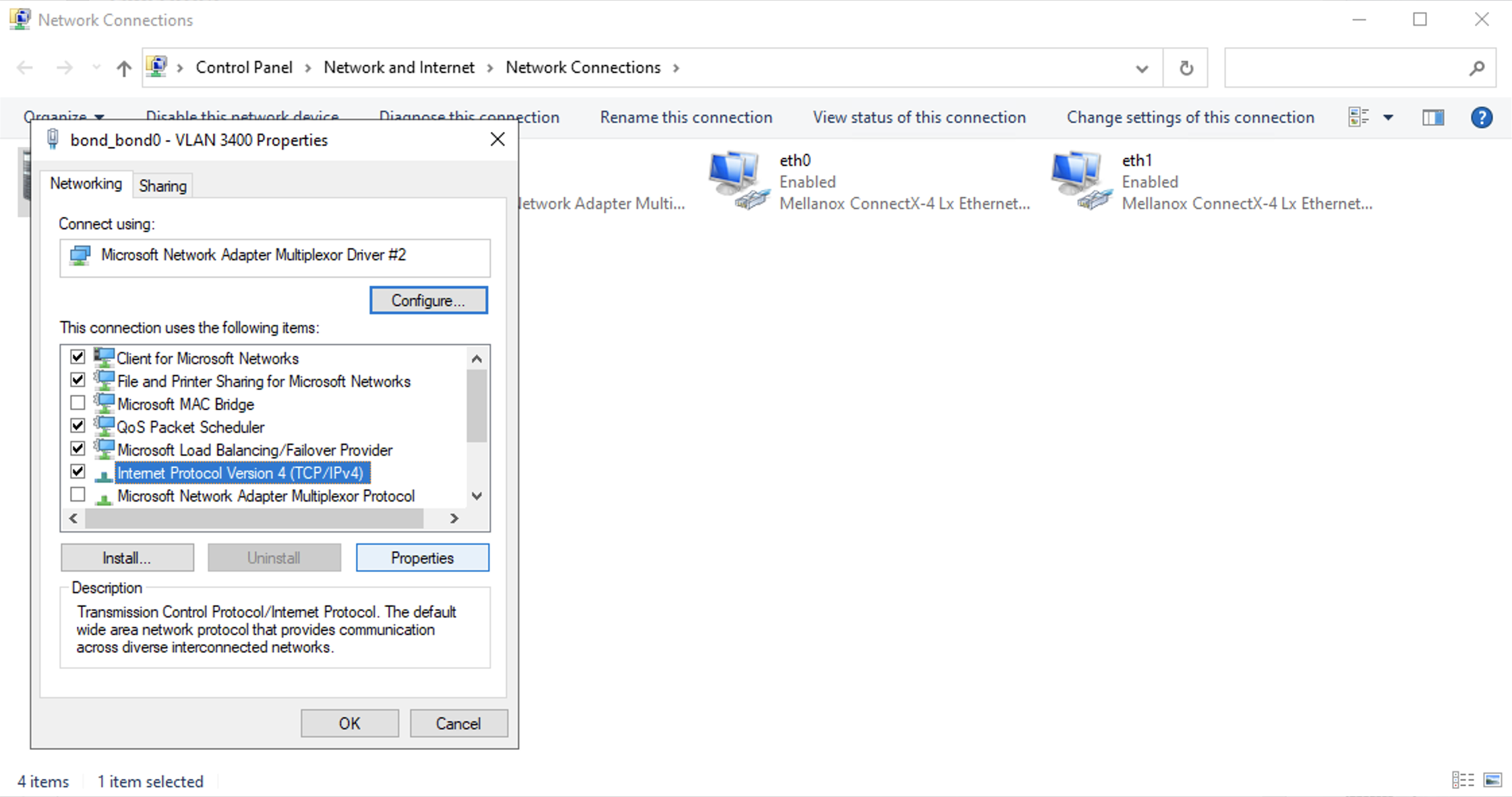 VLAN Device&#39;s IPv4 Properties