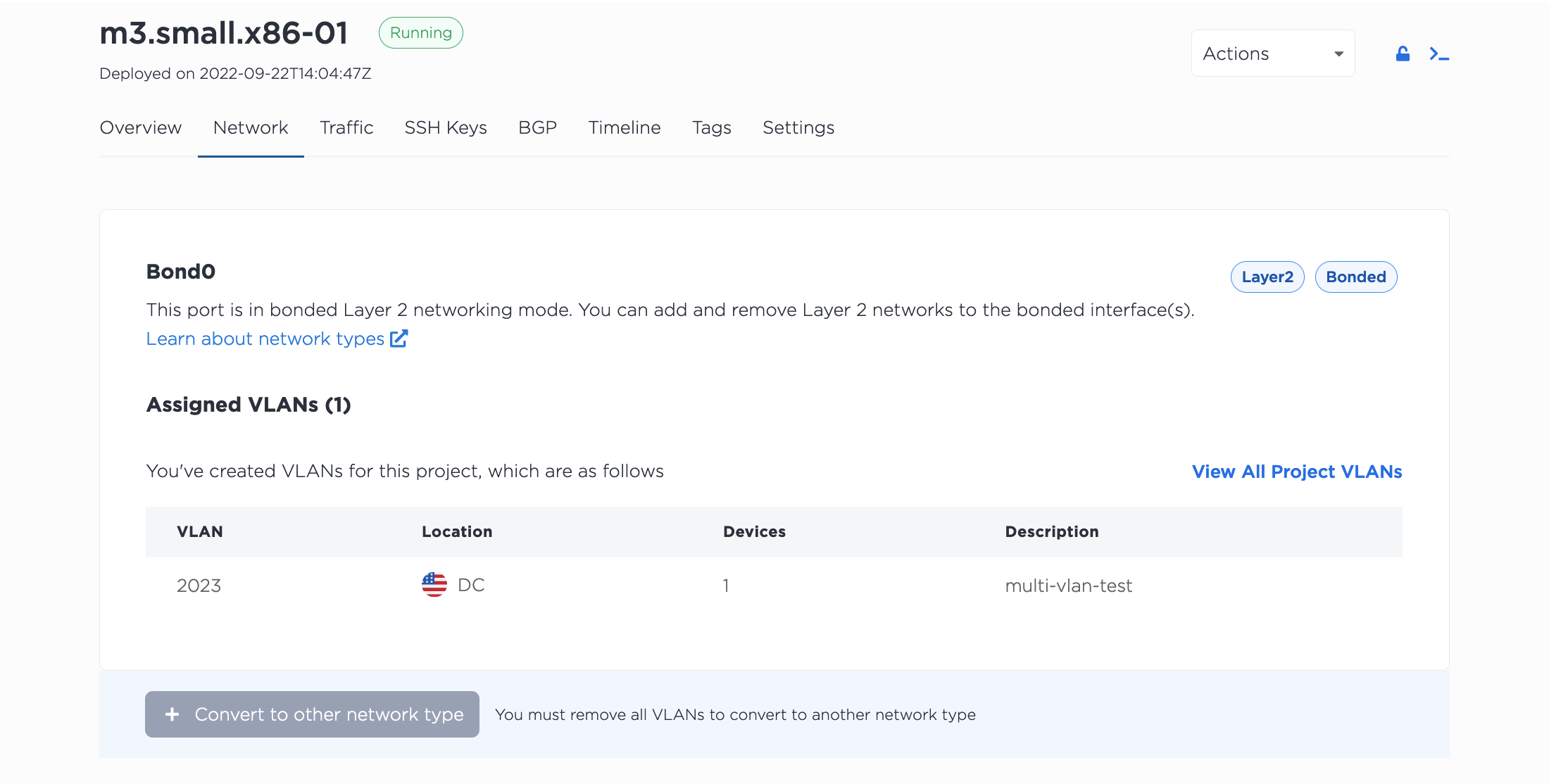 List of VLANs attached to a Server