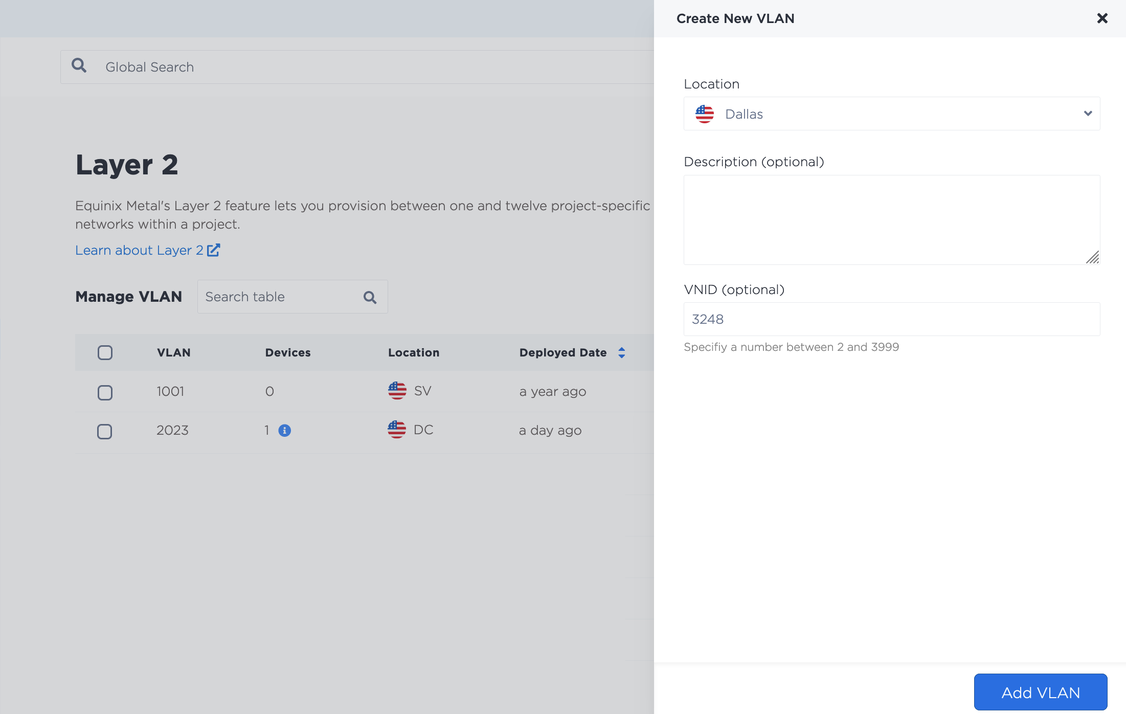 Adding a VLAN to Your Project