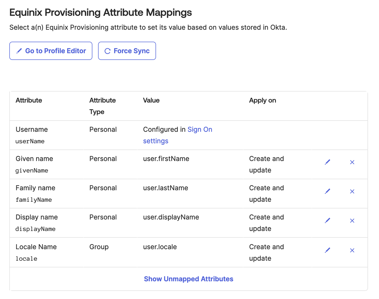 Attribute mappings