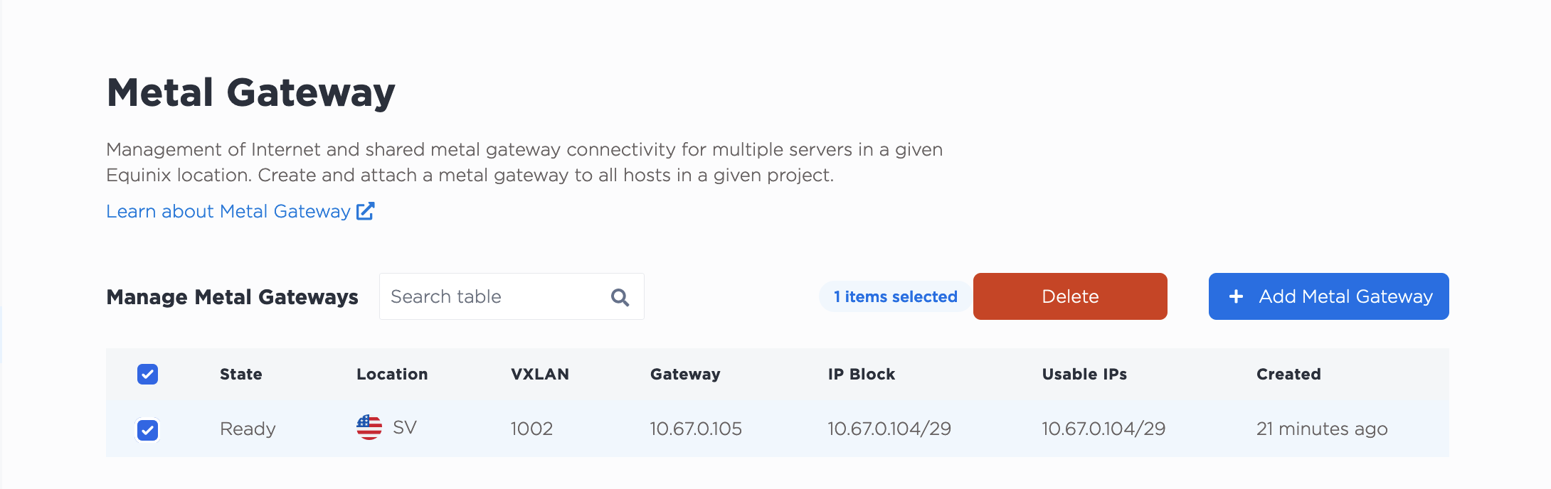 Gateway Delete Button