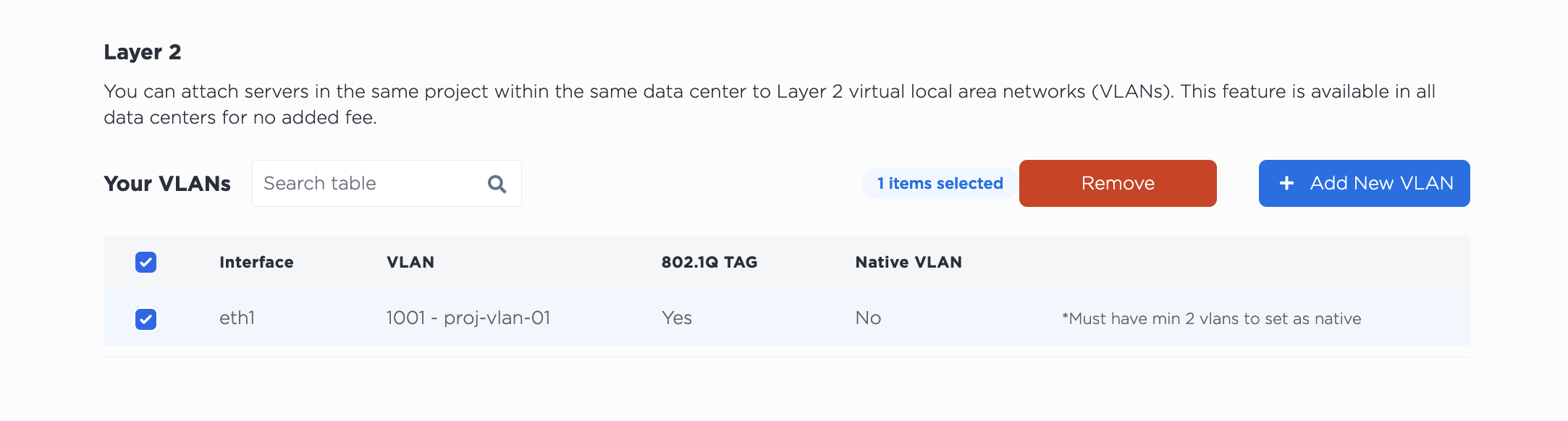 Removing a VLAN