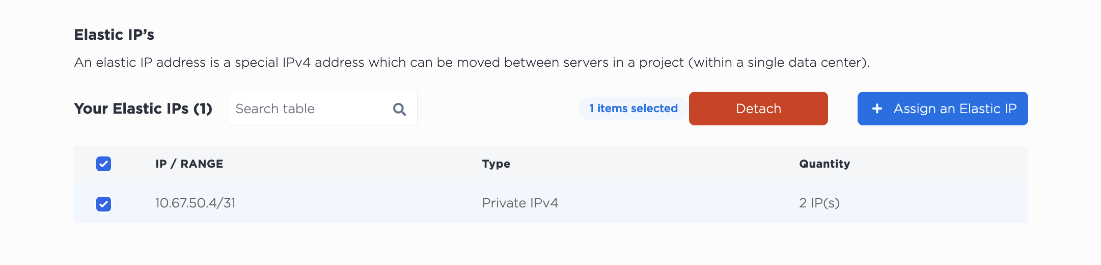 Unassigning an IP address from a Server