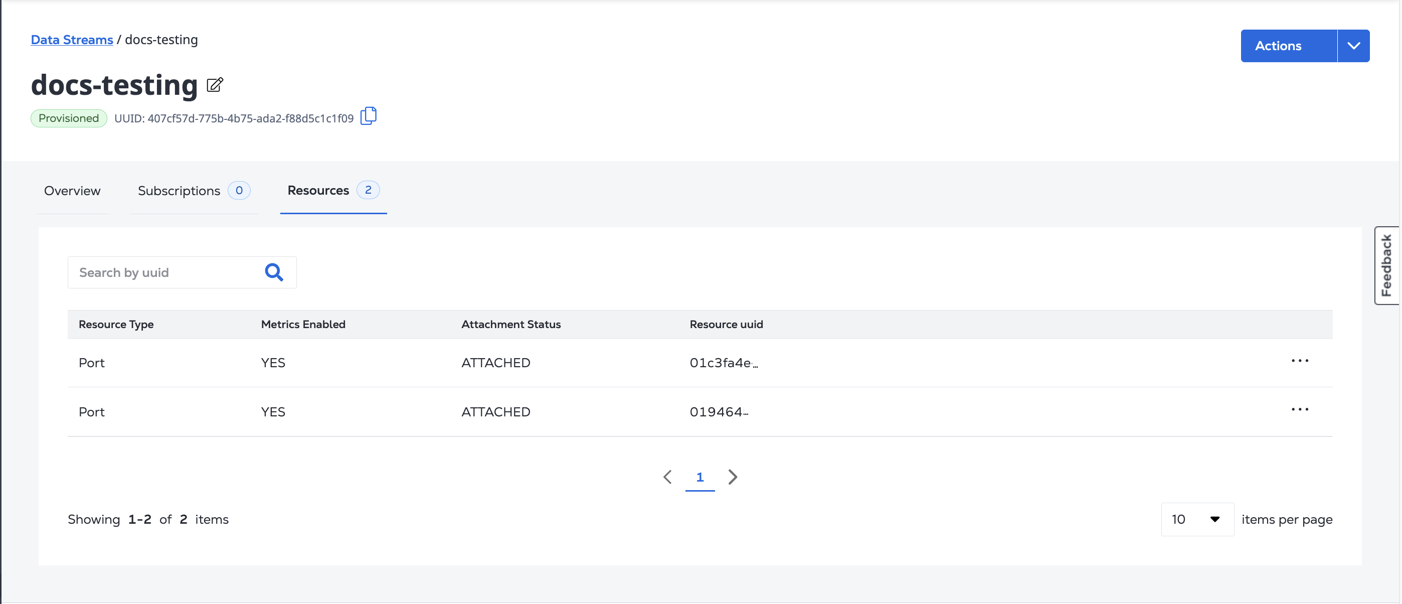 Resources List Screenshot