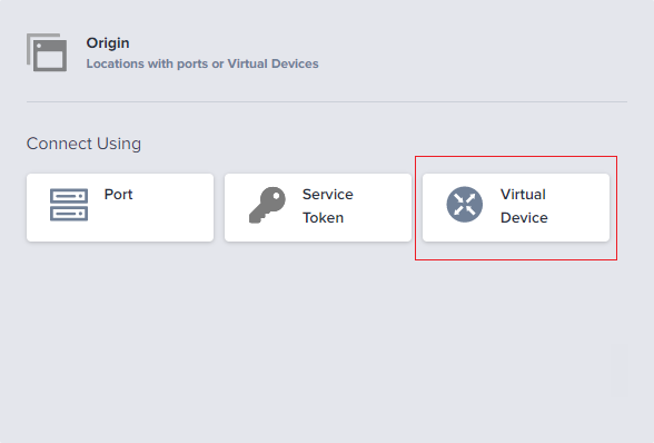 Screenshot of the Virtual Device Origin Option